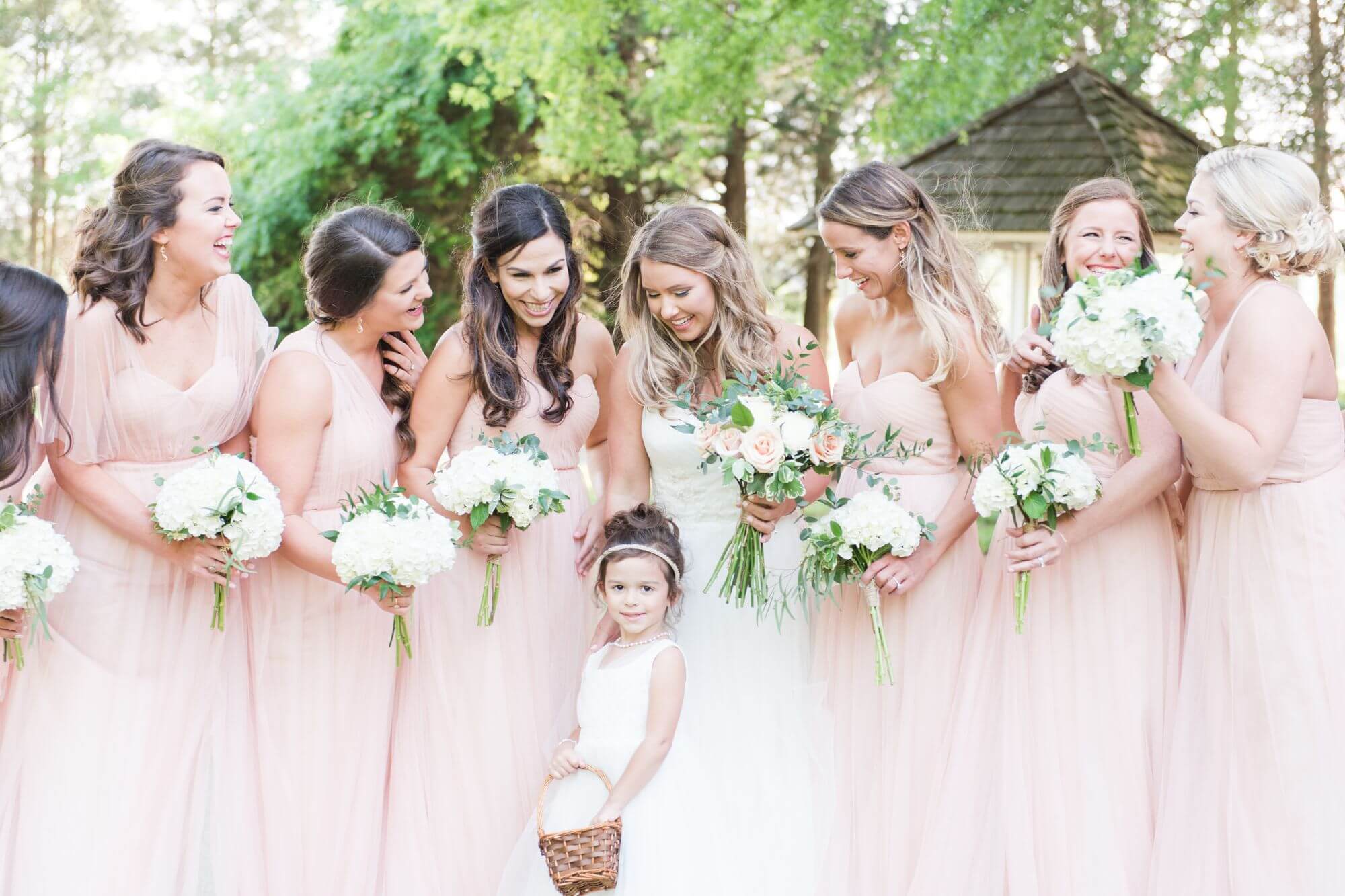 fun bridesmaid pictures at historic beaver dam wedding