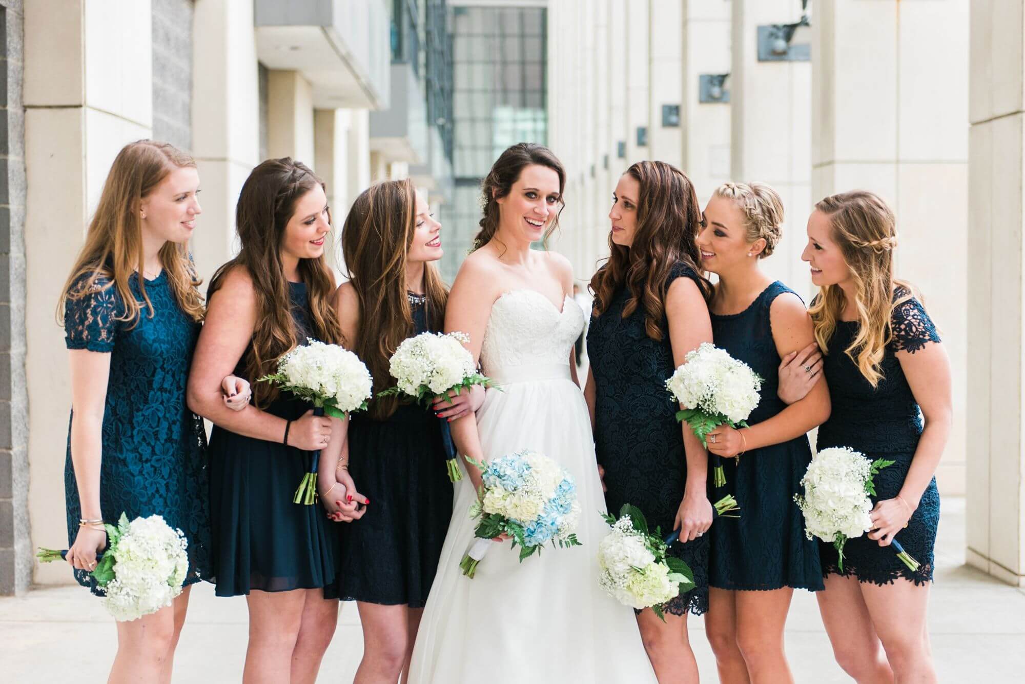 bridesmaids uptown charlotte wedding pictures