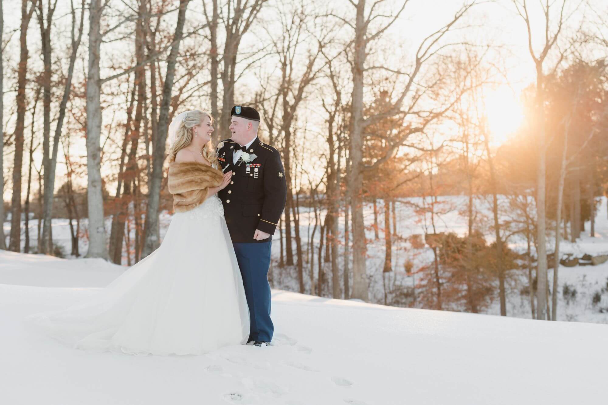 snowy winter wedding
