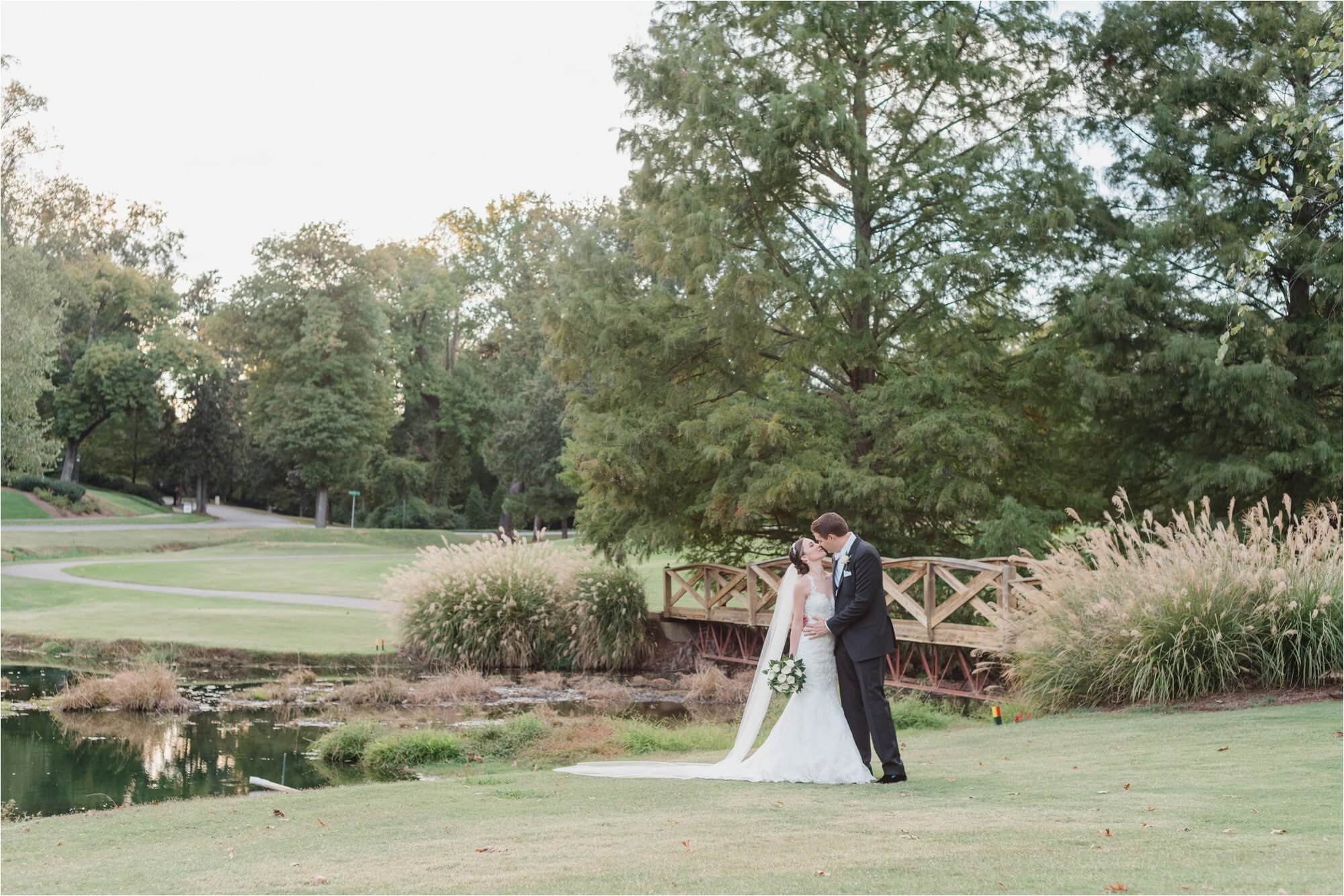 Bride and groom at greensboro country club