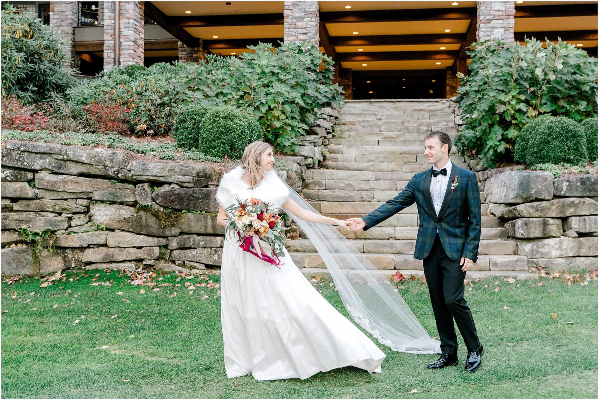 bride and groom, old edwards inn wedding, north carolina wedding photographer
