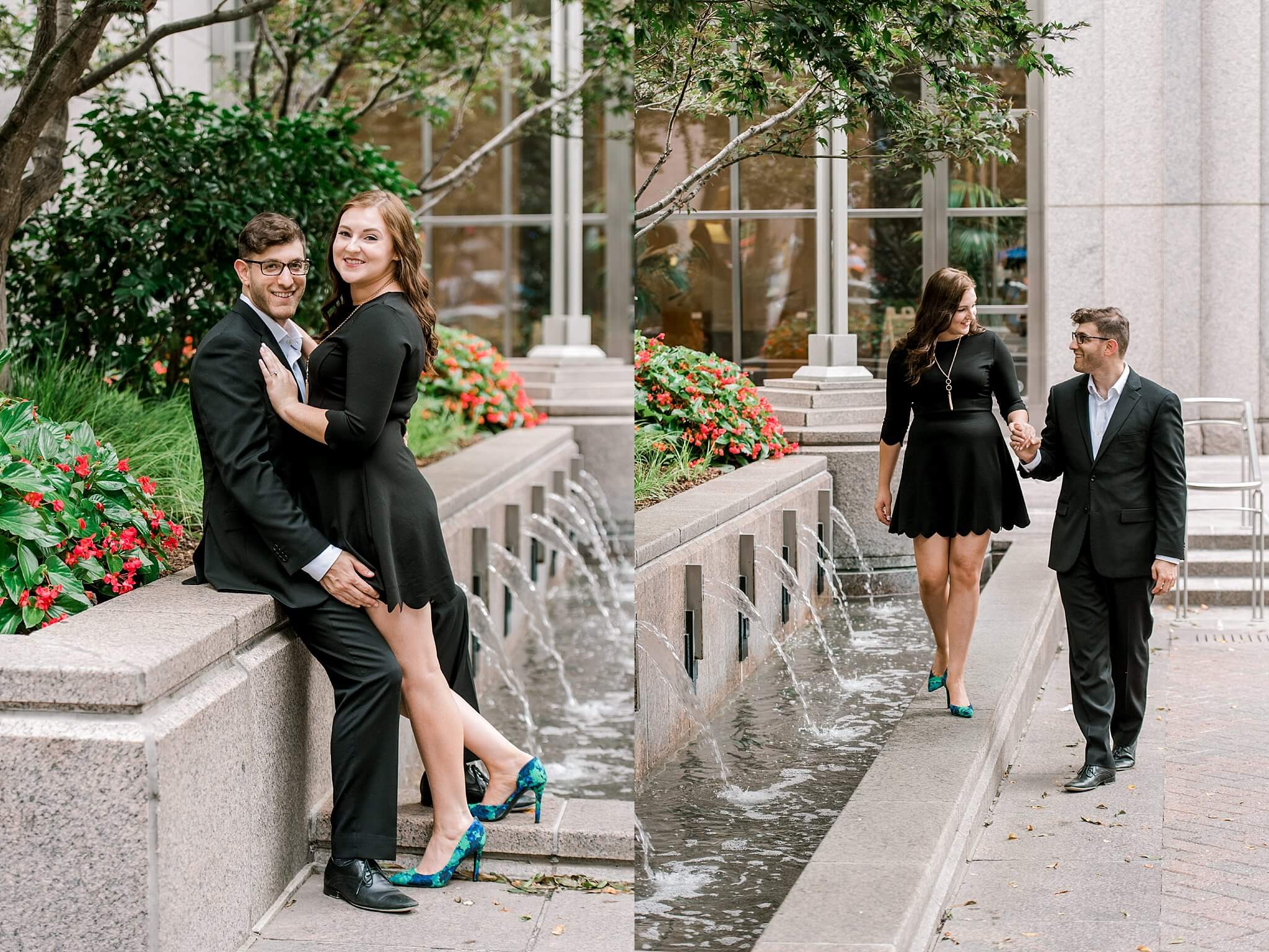 engagement photos in uptown charlotte