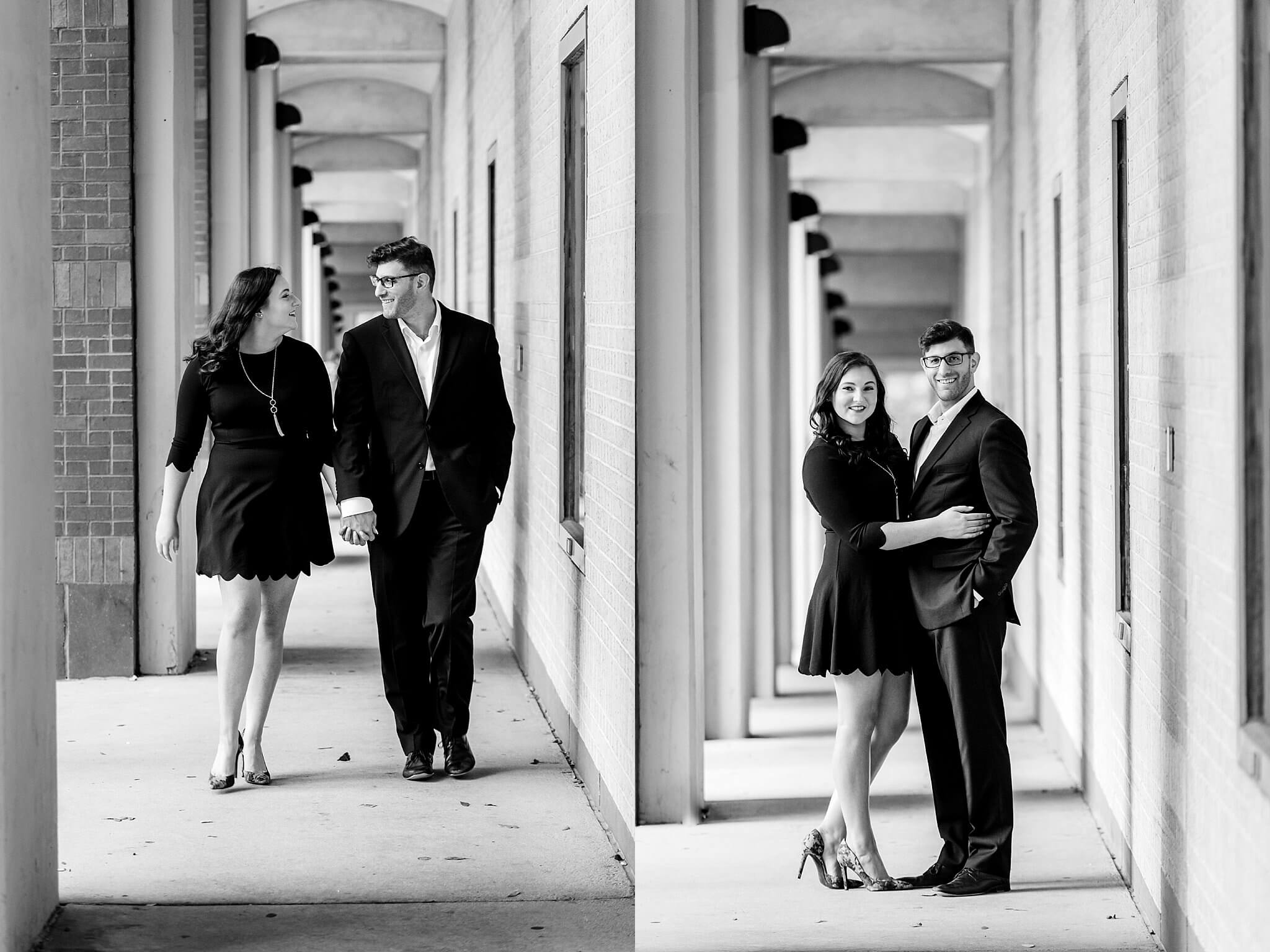black and white engagement photos in charlotte
