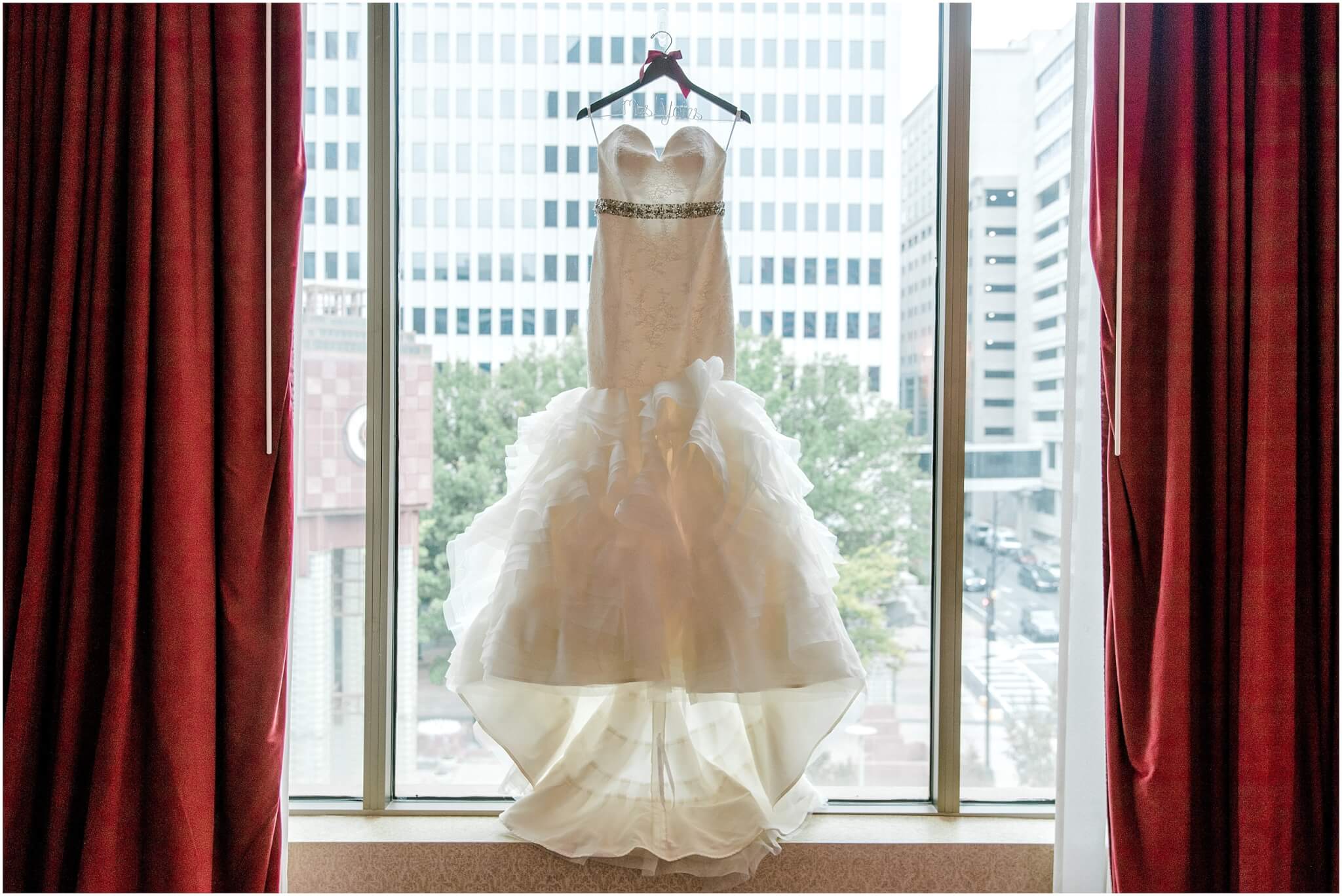 elegant wedding dress in charlotte hotel