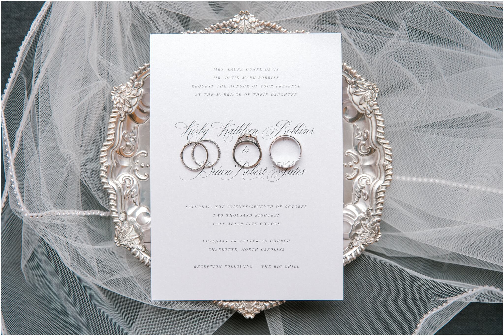 wedding stationery with wedding rings