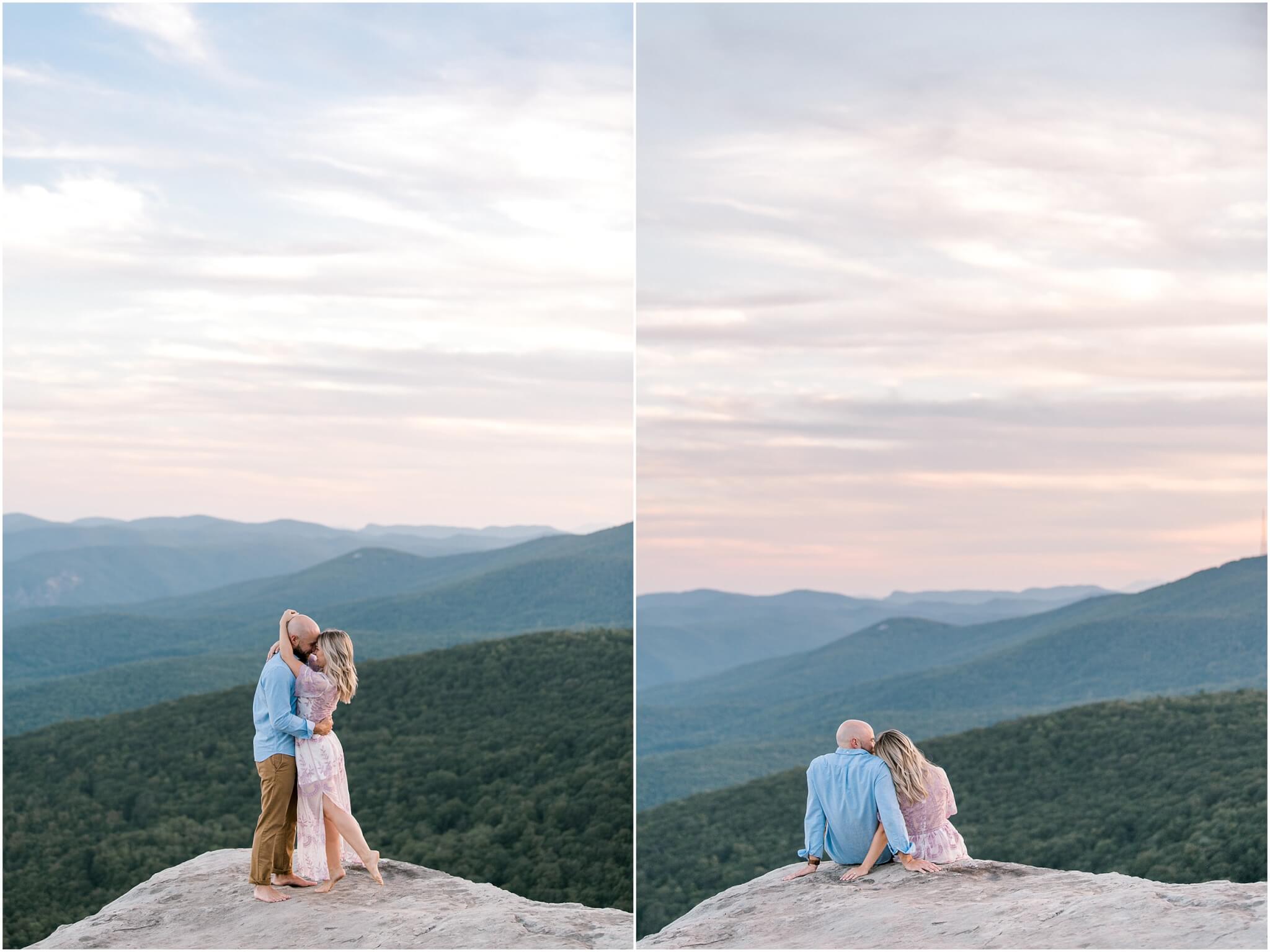 couple snuggling, engagement session, boone wedding photographer