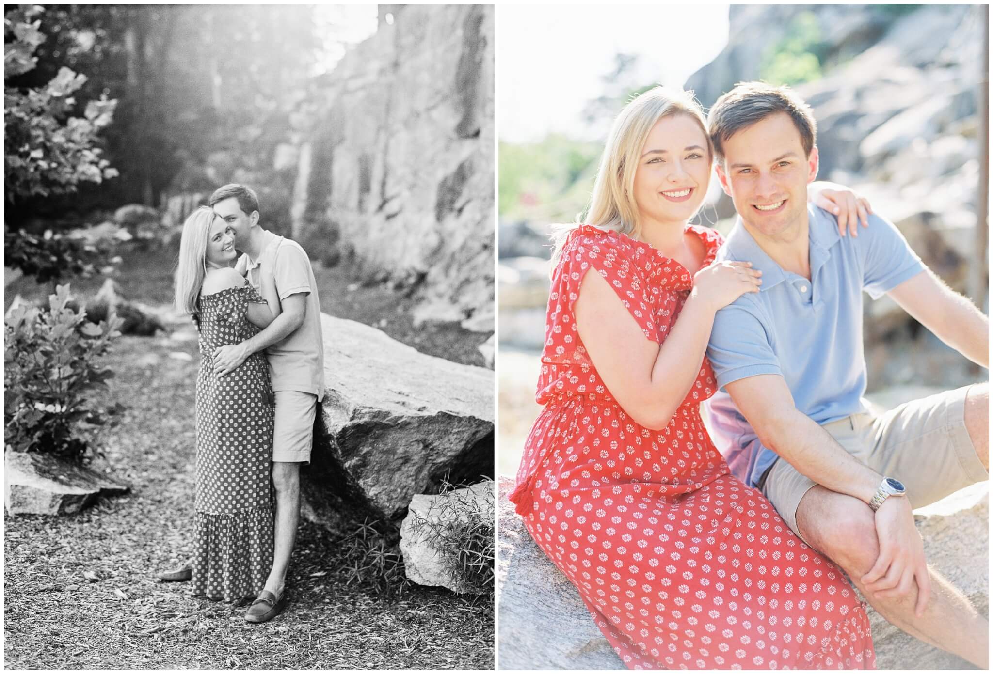 Engagement pictures at sunset NC wedding photographer