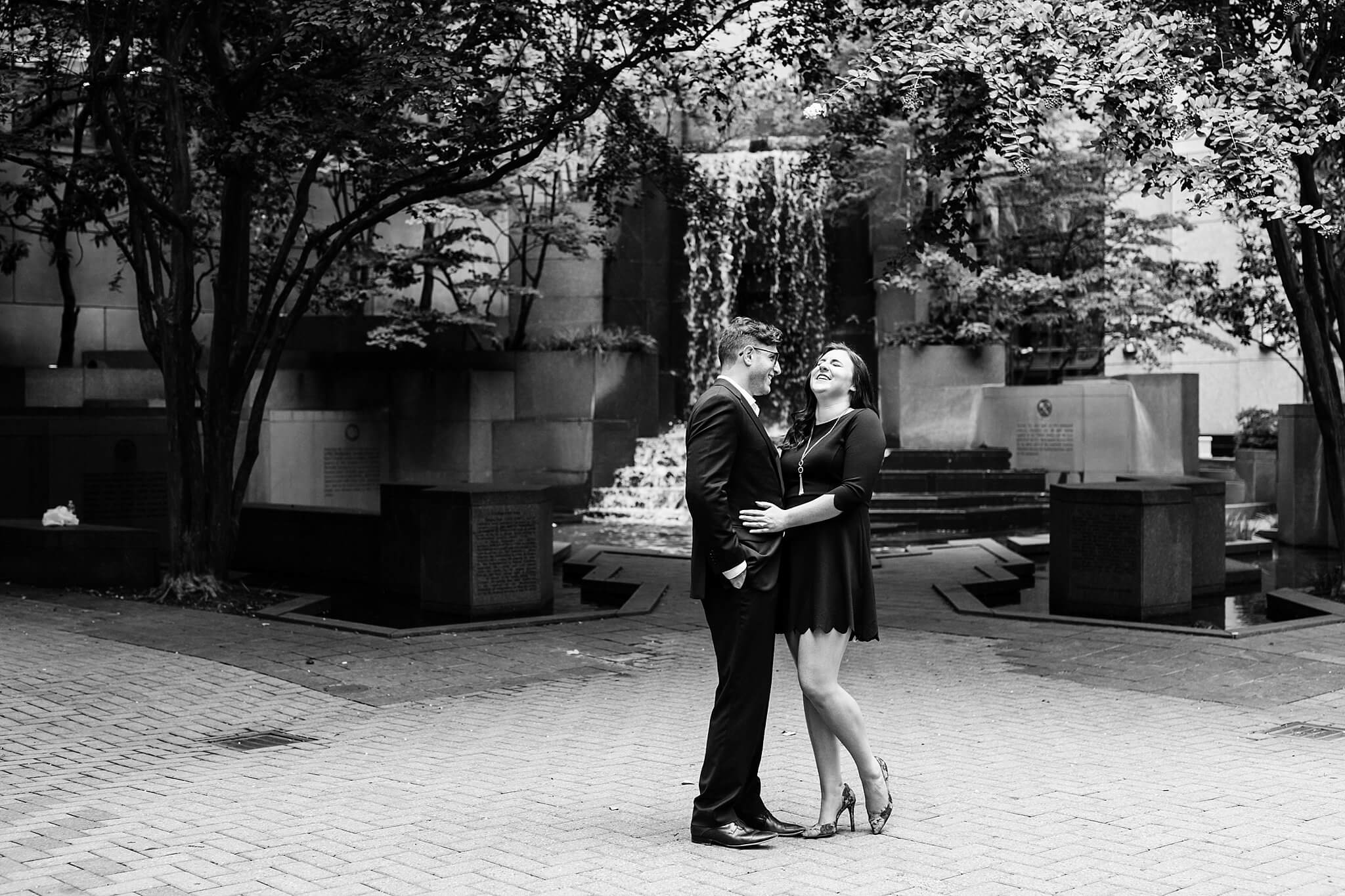 couple dancing in charlotte engagement session