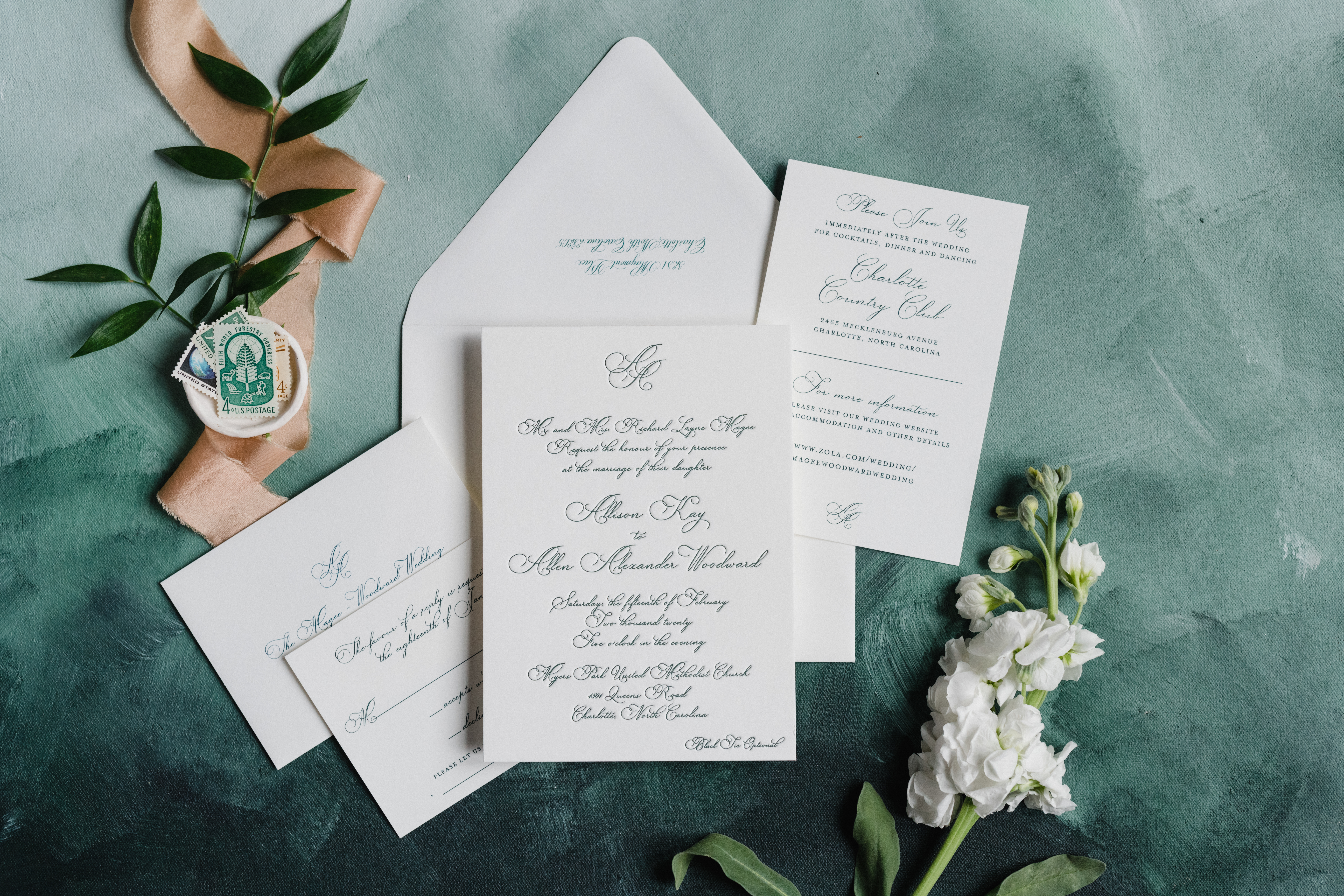 Flat lay photography for wedding invitation design
