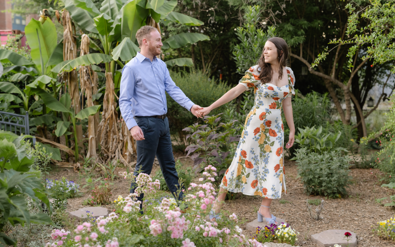 Charlotte engagement session at wine garden