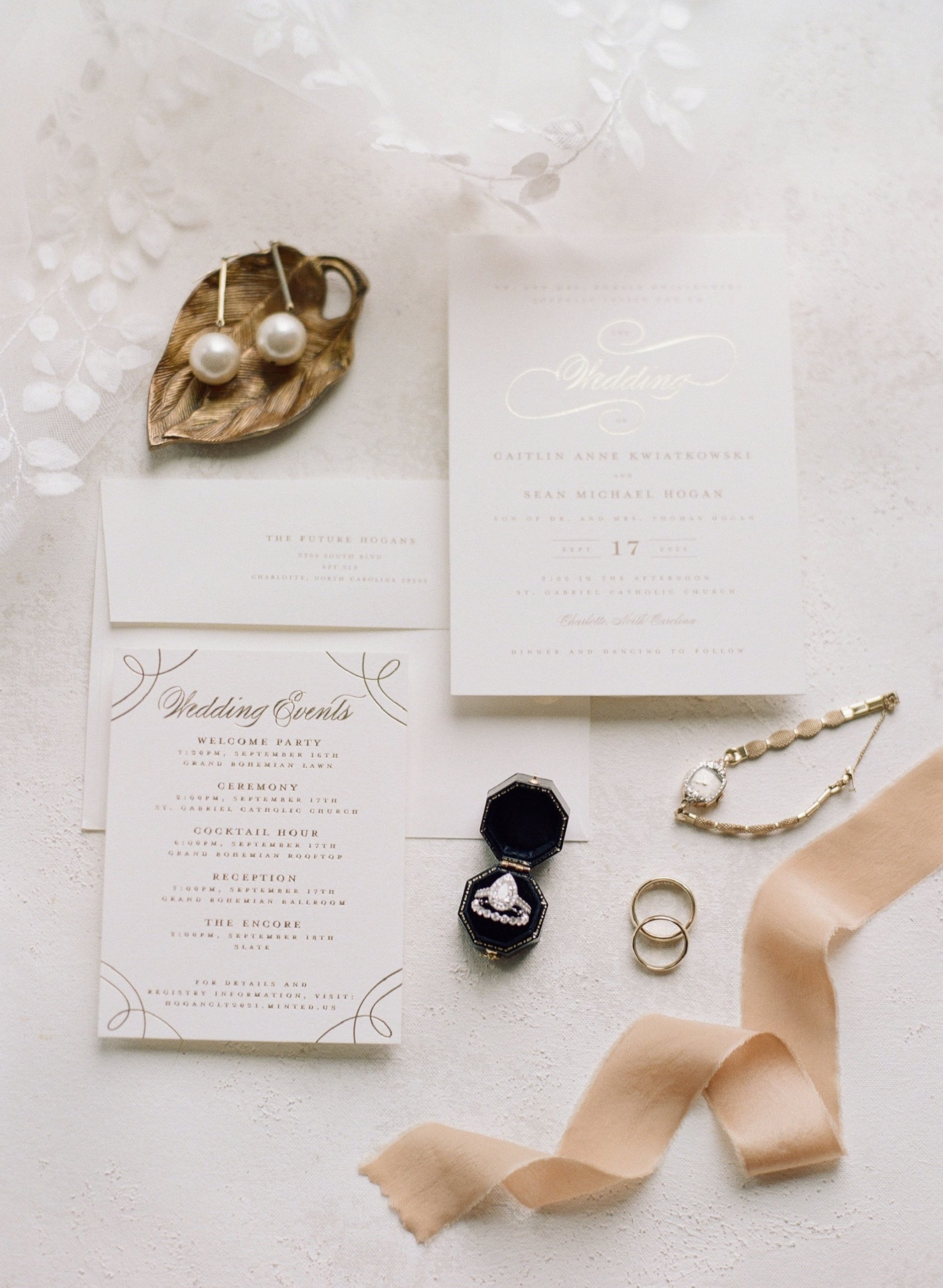 White and Gold Wedding at the Grand Bohemian Hotel in Charlotte, North ...
